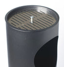 Pattumiera Gettacarte Ø24,3xh66,5 cm con Posacenere In Acciaio Verniciato Nero
