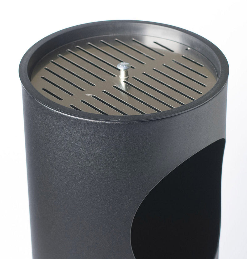 Pattumiera Gettacarte Ø24,3xh66,5 cm con Posacenere in Acciaio Inox