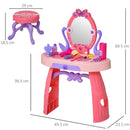 Postazione Trucco Specchiera Giocattolo per Bambini con Sgabello   Rosa