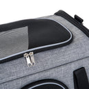Borsa Trasportino Pieghevole per Cani Gatti con Tracolla in Tessuto Oxford Grigio 50x26.5x33 cm 