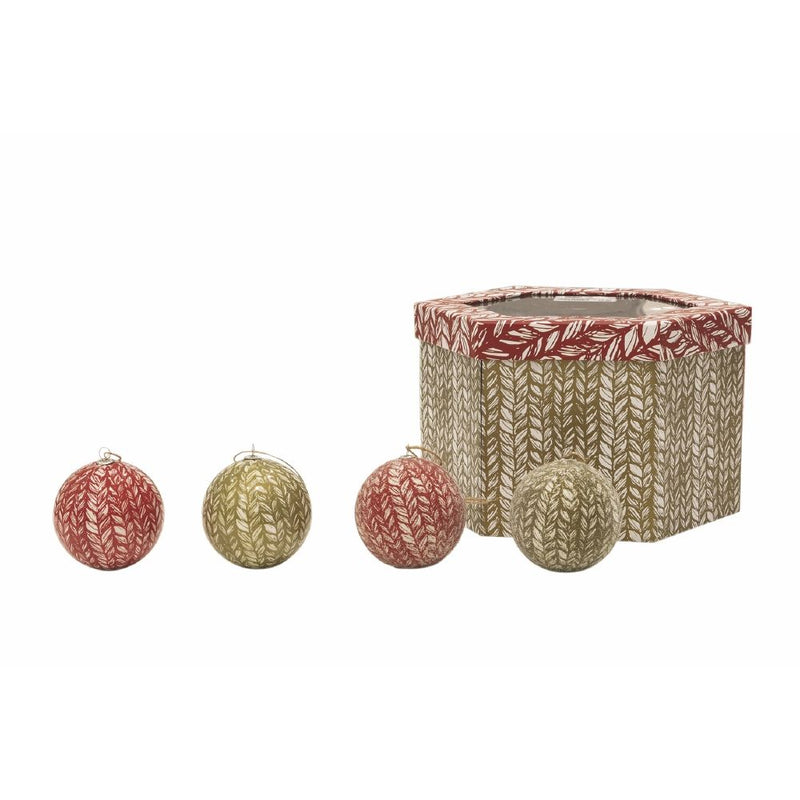 Set 14 Palle di Natale Ø7,5 cm in Polyfoam con Box Oro e Rosso