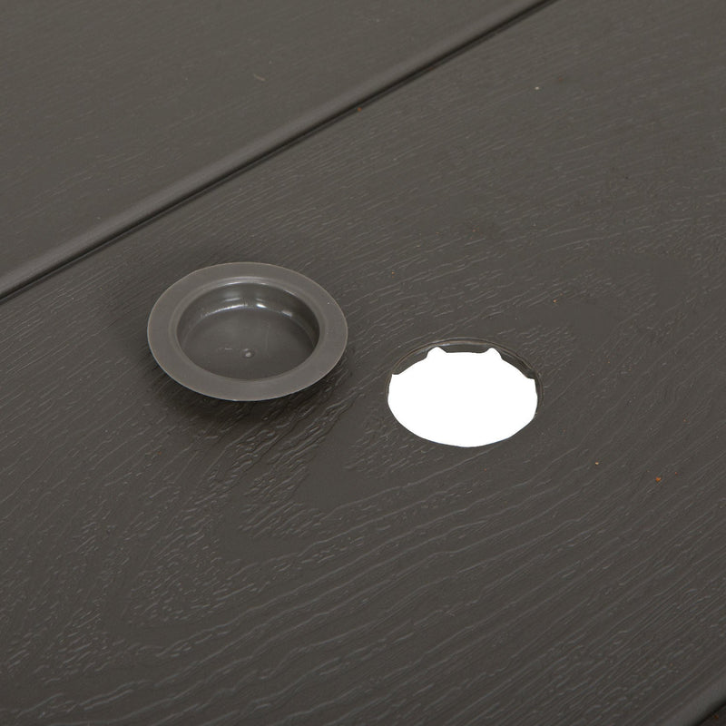 Tavolo con Panche da Campeggio in Polietilene con Foro per Ombrellone