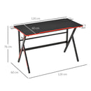 Scrivania da Gaming 120x60x76 cm in MDF e Metallo Nero
