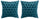 Set 2 Cuscini Decorativi 43x43x6 cm in Poliestere VdE Tivoli 1996 Triangoli Ottanio