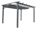 Pergola da Giardino 4x3x2,3 m in Alluminio Grigio Antracite con Telo di Copertura 140g/mq Ecrù