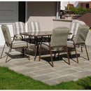 Set da Pranzo Tavolo e Poltrone Imbottite Ecru' per Arredo Giardino Terrazzo