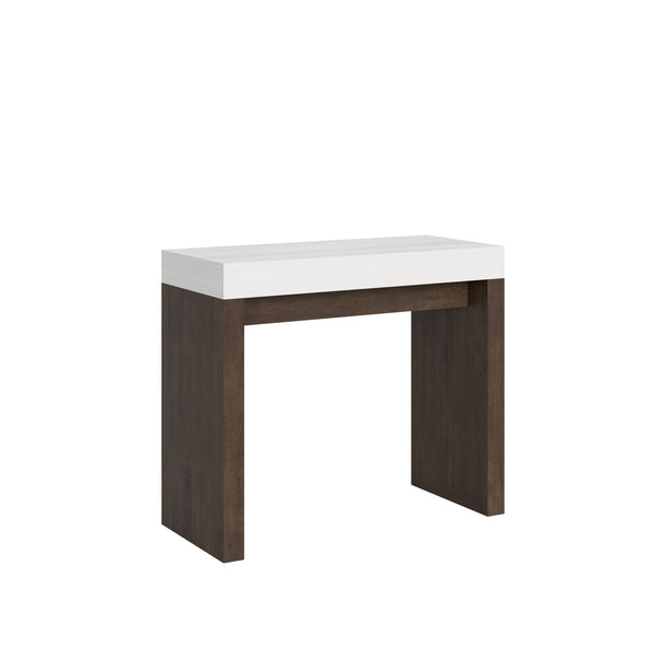 prezzo Consolle Allungabile 90-300x40x77 cm in Nobilitato Bianco e Noce