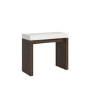 Consolle Allungabile 90-196x40x77 cm in Nobilitato Bianco e Noce