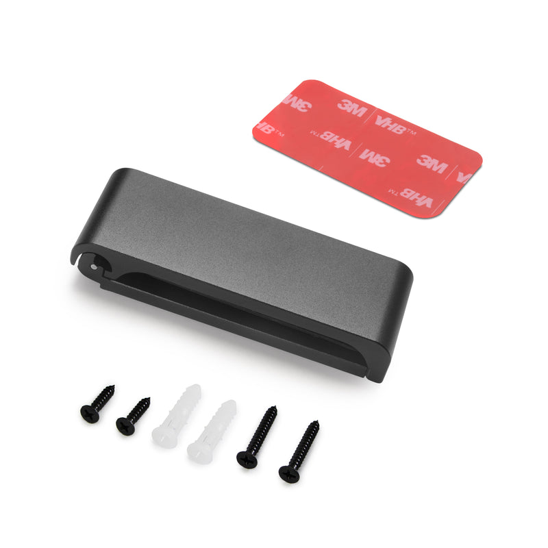 Set 5 Appendiabiti Pieghevoli da Parete in Acciaio e Tecnoplastica Emuca Nero