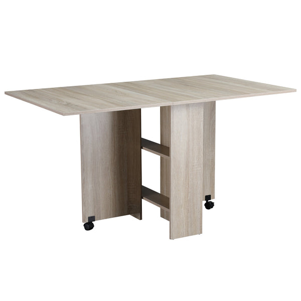 acquista Tavolo Pieghevole Salvaspazio 140x80x74 cm in Legno Truciolato Naturale