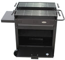 Barbecue a Legna e Carbone 120x60x92 cm con Forno per Pizza in Acciaio Etna Nero