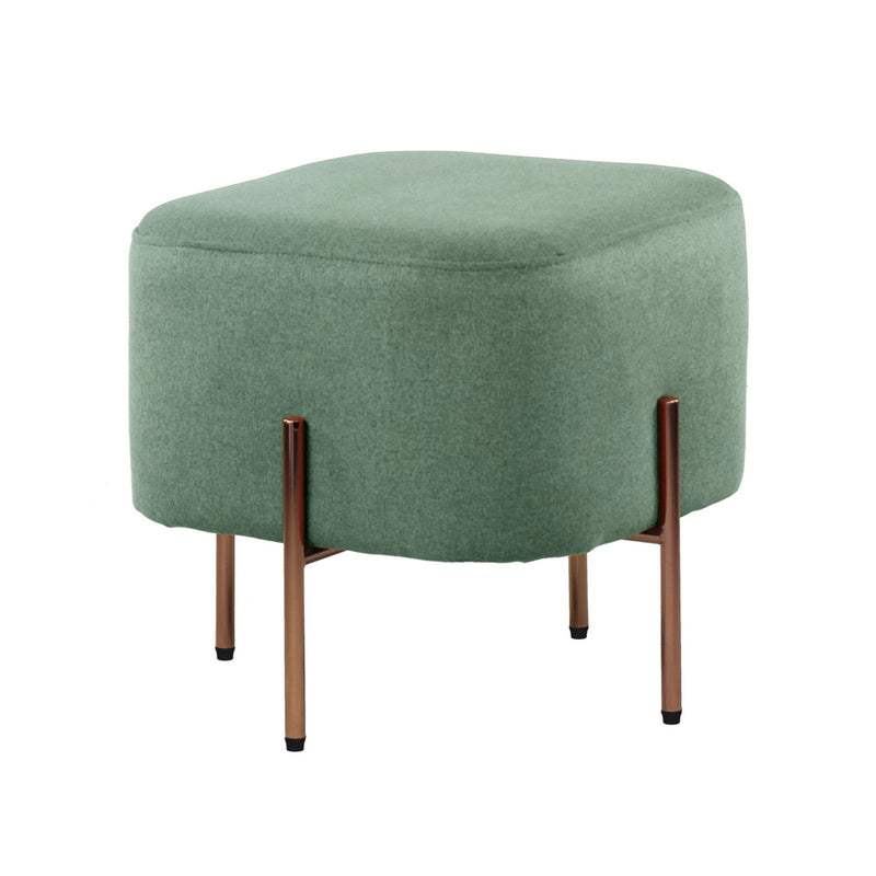 Pouf Poggiapiedi 41x41x41 cm in Tessuto Kate Verde