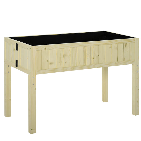 Letto per Orto Rialzato Pieghevole in Legno con Fori di Drenaggio, 115x56x76 cm, Color Legno acquista