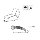 Lettino Prendisole da Giardino Itaca Impilabile 194x71x83 h cm in Textilene Taupe