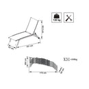 Lettino Prendisole da Giardino Itaca Impilabile 194x71x83 h cm in Textilene Blu