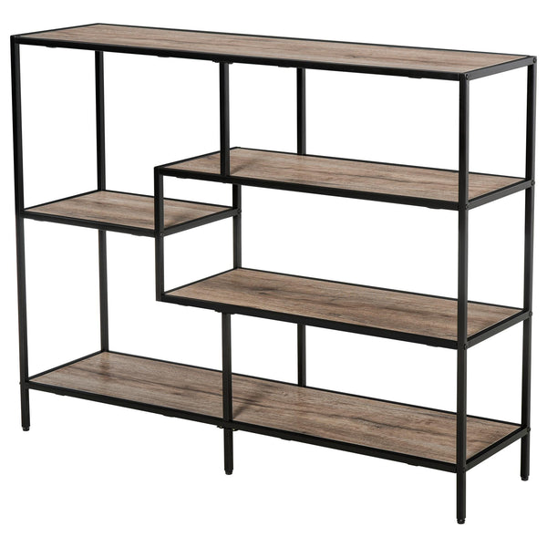 Libreria Scaffale 5 Ripiani 120x32x95 cm in Legno e Metallo Nero prezzo