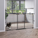 Cancelletto di Sicurezza per Animali Domestici 206x90 cm in Acciaio e Plastica Nero