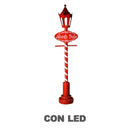 Lampione in Metallo con Led cartello polo nord rosso cm 36x24xh152