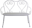 Panchina 2 Posti da Giardino 106x52x43/88 cm in Metallo Old Bianca