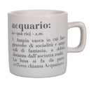 Tazzina Caffè Zodiaco "acquario" Ø6x6,5 cm in Bone China VdE Tivoli 1996 Bianco