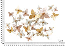 Pannello da Muro Farfalle Oro e Rosa 132x3,5x95,5 cm in Ferro 