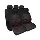 Set Coprisedili Anteriori e Posteriori Universali in Poliestere e Spugna Dublin Nero/Rosso