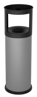 Pattumiera Gettacarte Ø25xh80 cm Autoestinguente Posacenere in Acciaio Verniciato Grigio