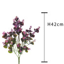 Set 8 Eucalipto Artificiale Plastificato Altezza 42 cm Marrone/Ciliegia/Bordeaux