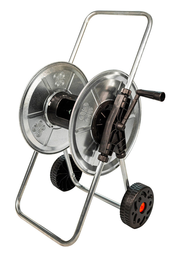 Carrello Avvolgitubo Manuale con Ruote 50 mt Tubo Ø1/2” in Acciaio Zincato Grigio Agrati sconto