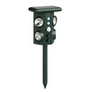 Repellente Solare Ultrasonico per Gatti 16x10x43 cm con 5 Modalità Sensore PIR e Flash LED in ABS e PP Verde      