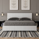 Letto Matrimoniale Testata Inclinata Demas Frassino Bianco Varie Misure