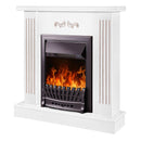 Camino Elettrico da Pavimento 90,5x94x26,5 cm Effetto Fiamma 2000W Smile & Pluton Bianco Bianco