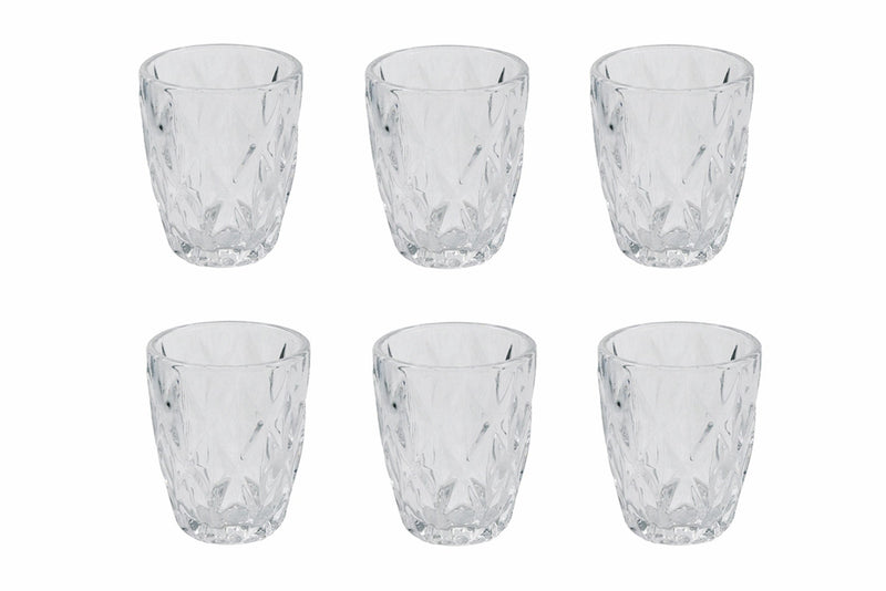 Set 6 Bicchieri Ø8x10 cm in Vetro Villa d'Este Home Tivoli Quarzo Trasparenti