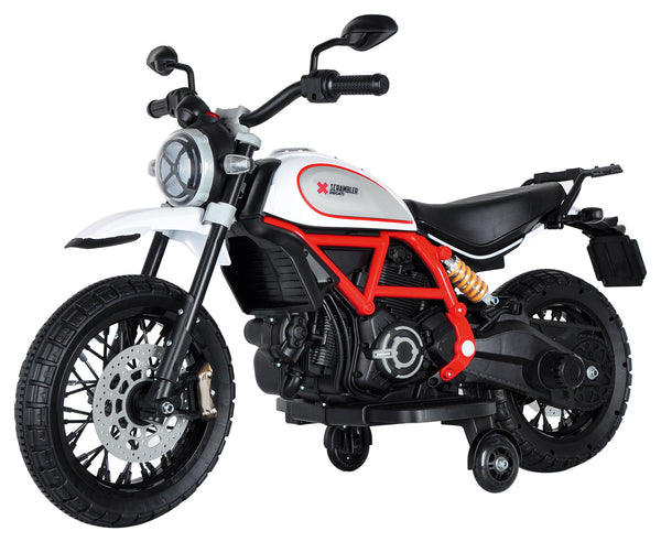 sconto Moto Elettrica per Bambini Licenza Ufficiale Ducati Scrambler 12V 3,5Ah Bianco