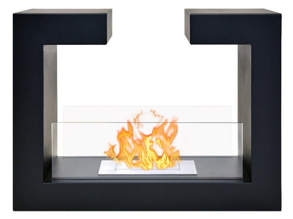 acquista Camino a Bioetanolo da Pavimento 78x58x25 cm Omega Nero