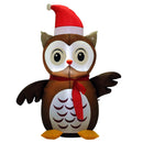 Decorazione Natale Gufo Gonfiabile Gigante Luminoso Marrone 90x50x120 cm 