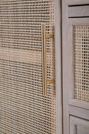 Mobile Paglia di Vienna 120x40,5x81 cm MDF e Impiallacciatura di frassino Marrone