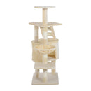 Albero Tiragraffi con Piattaforme Beige 55x40x125 cm 