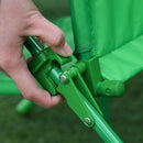 Set Tavolino e 2 Sedie Pieghevoli da Giardino per Bambini con Ombrello Verde Rana