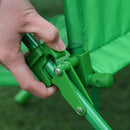 Set Tavolino e 2 Sedie Pieghevoli da Giardino per Bambini con Ombrello Verde Rana
