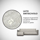 Copridivano con Penisola Sinistra in Poliestere e Cotone Beige Varie Misure