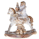 Statuina Babbo Natale con Cavallo 25 cm in Porcellana Bianco
