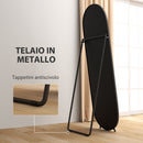 Specchio a Figura Intera da Terra 40x41x159 cm in Vetro e Metallo Nero   
