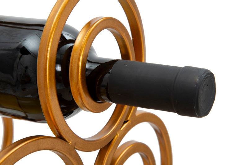 Porta Bottiglie Glam Ring 6 Posti 36x17,5x33,5 cm in Ferro Oro