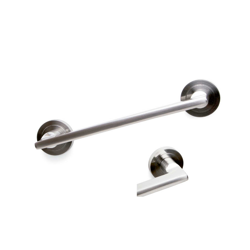 Maniglia Dritta con Rosette Ø50 mm per Porte Scorrevoli Alluminio Nichel Satinato 4 Pezzi Emuca