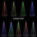 Albero di Natale Luminoso Ø80x220 cm 324 LED RGB con App Smart da Esterno in Metallo Multicolore      