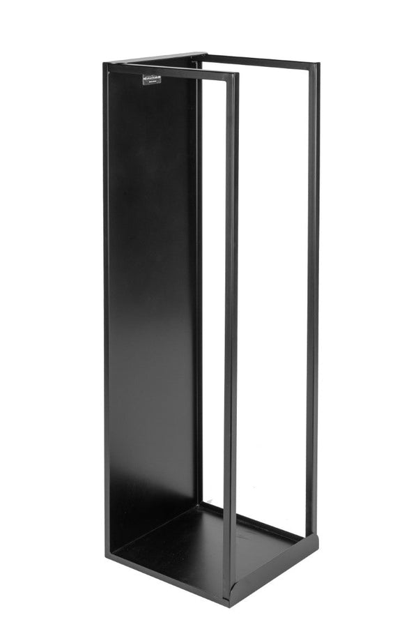 acquista Portalegna per Camino 32x35x120cm in Ferro Verniciato Nero Opaco