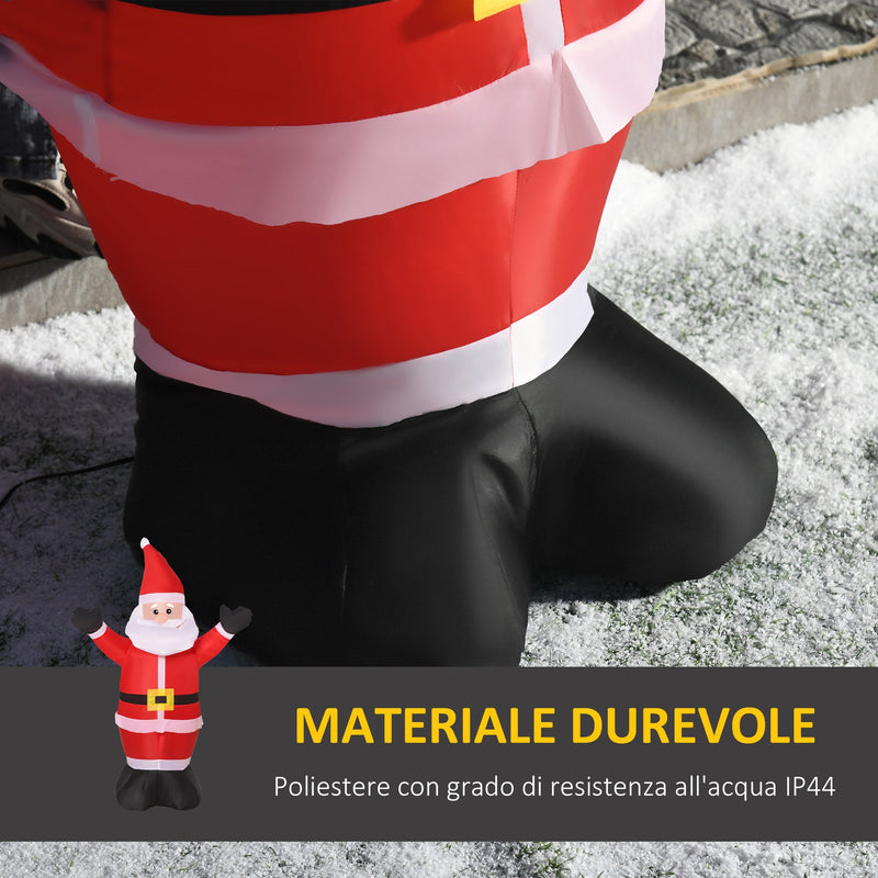 Babbo Natale Gonfiabile Luminoso con Luci LED 80x40x120 cm 