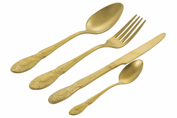 Servizio Set di Posate 24 Pezzi in Acciaio Satinato Oro, Villa d'Este Home Tivoli Wonderland prezzo