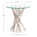 Tavolino con Vetro Sahel D40 Rotondo in Teak